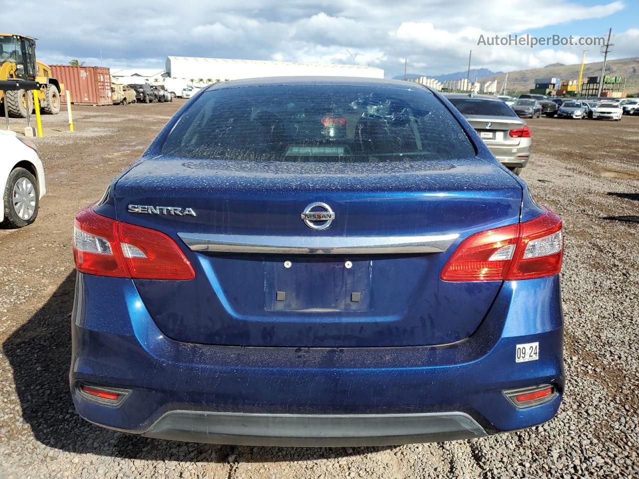 2019 Nissan Sentra S Синий vin: 3N1AB7AP8KY275274