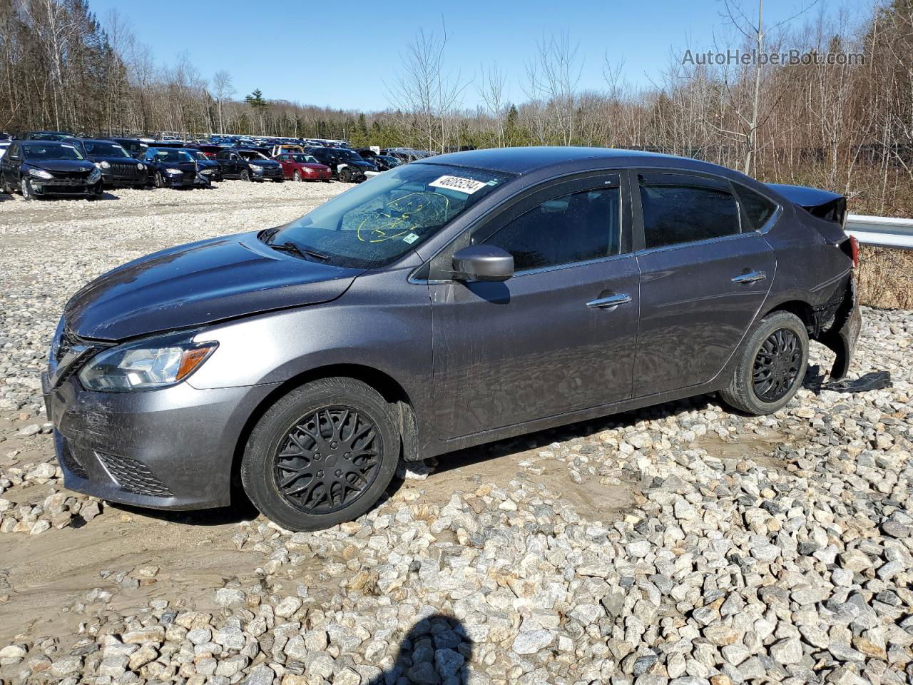 2019 Nissan Sentra S Серый vin: 3N1AB7AP8KY353732