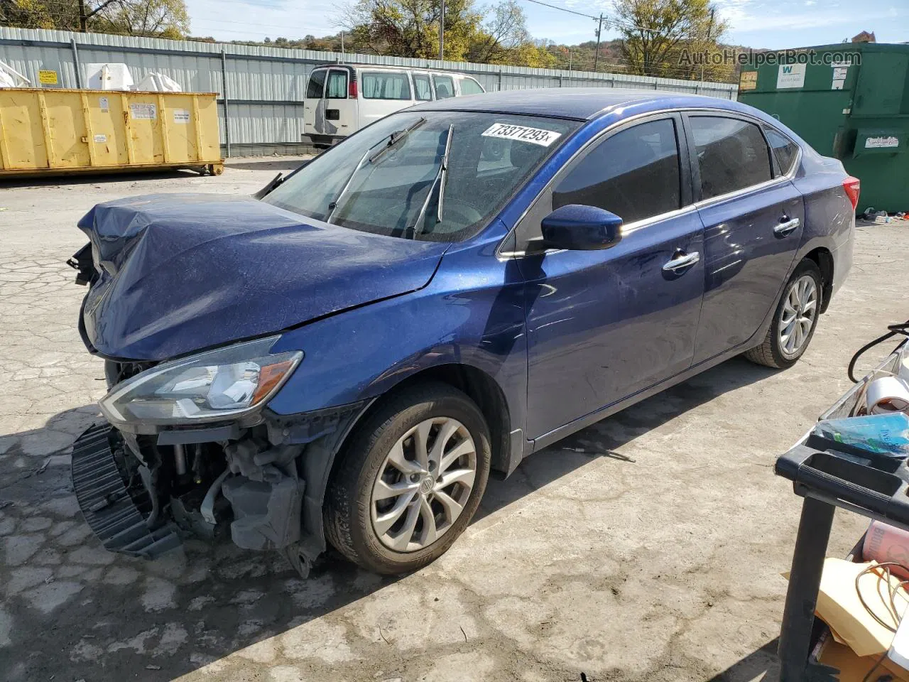 2019 Nissan Sentra S Blue vin: 3N1AB7AP8KY361782