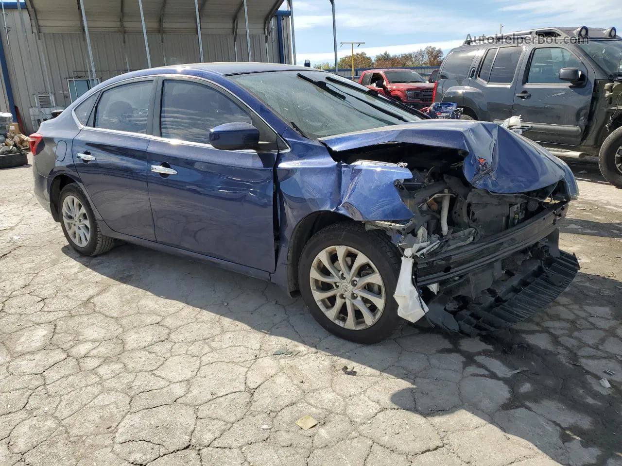 2019 Nissan Sentra S Blue vin: 3N1AB7AP8KY361782