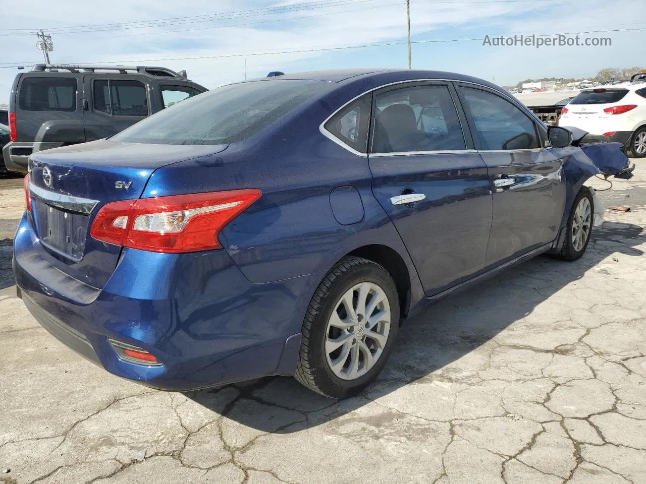 2019 Nissan Sentra S Blue vin: 3N1AB7AP8KY361782