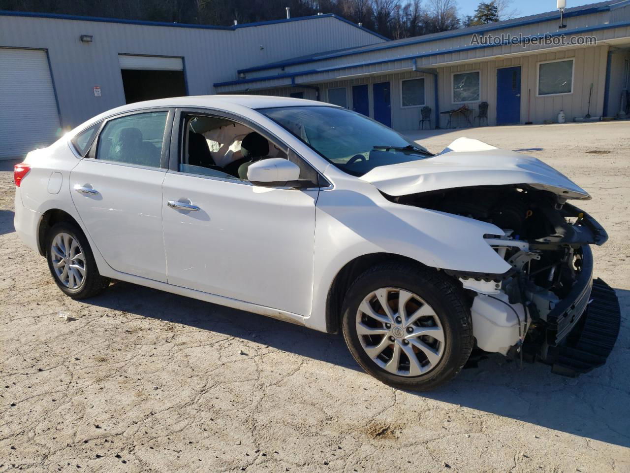 2019 Nissan Sentra S White vin: 3N1AB7AP8KY414304