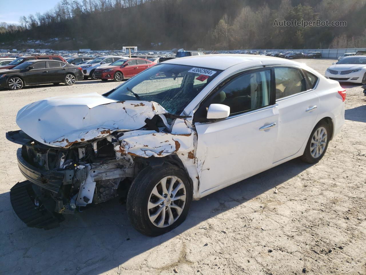 2019 Nissan Sentra S White vin: 3N1AB7AP8KY414304