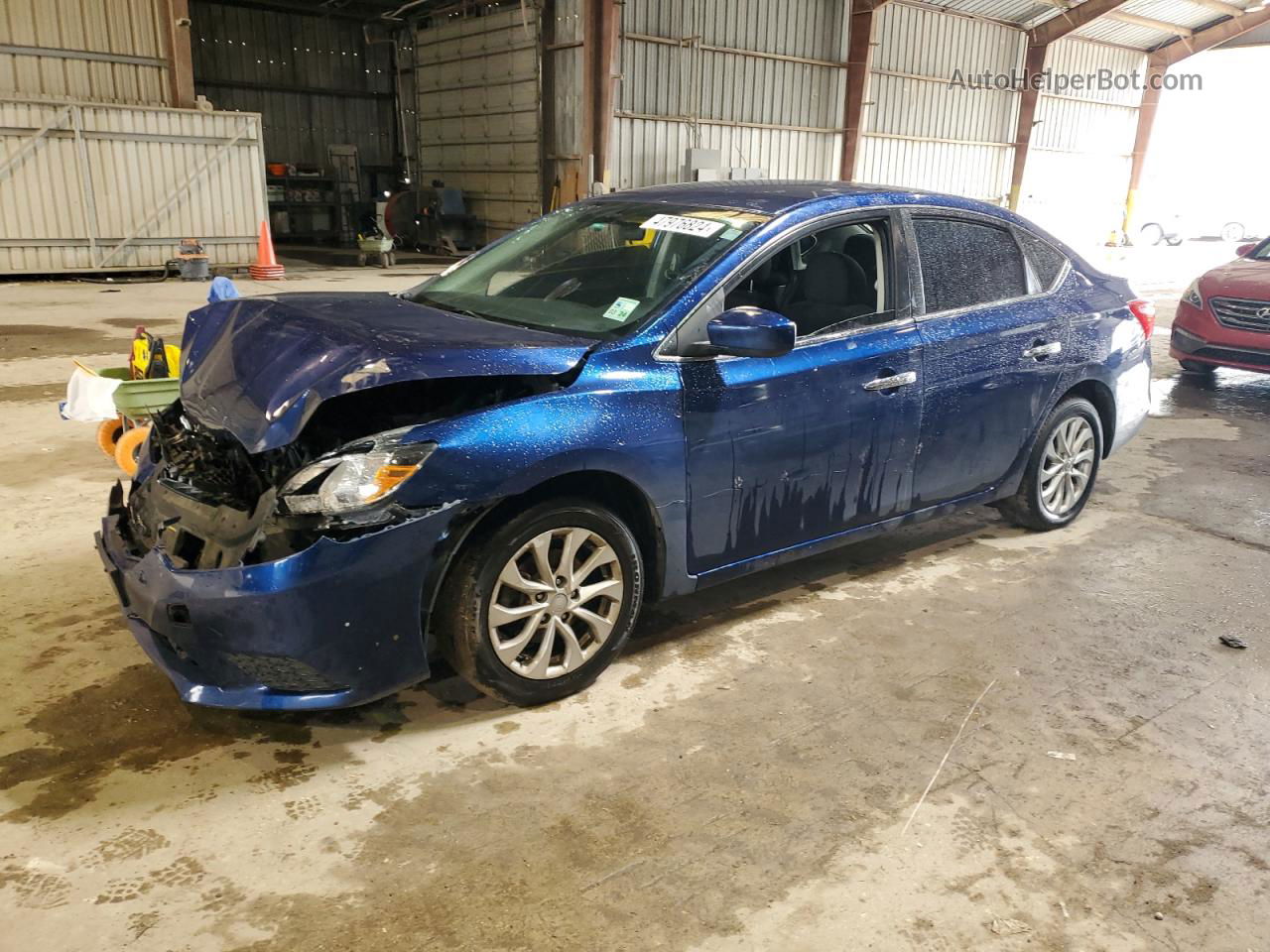 2019 Nissan Sentra S Blue vin: 3N1AB7AP8KY415064