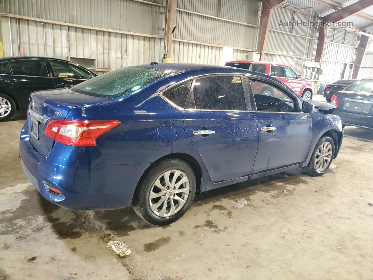 2019 Nissan Sentra S Blue vin: 3N1AB7AP8KY415064