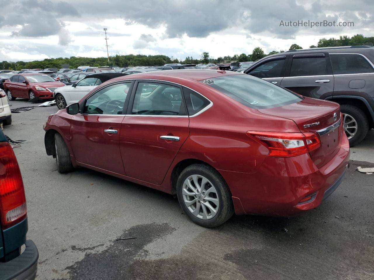 2019 Nissan Sentra S Красный vin: 3N1AB7AP8KY425349