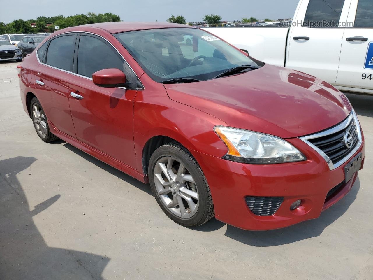 2014 Nissan Sentra S Красный vin: 3N1AB7AP9EL623634