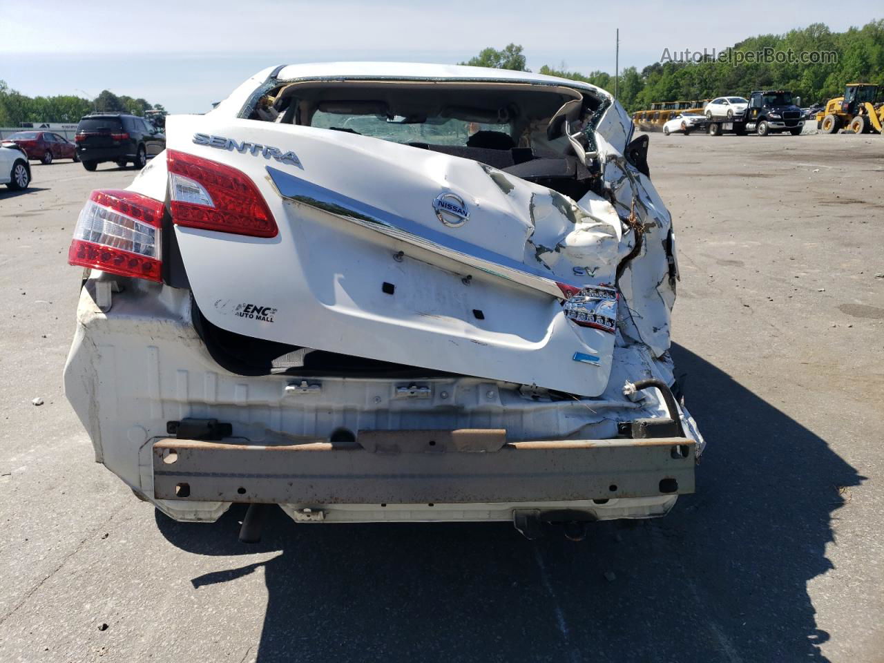 2014 Nissan Sentra S White vin: 3N1AB7AP9EL637033