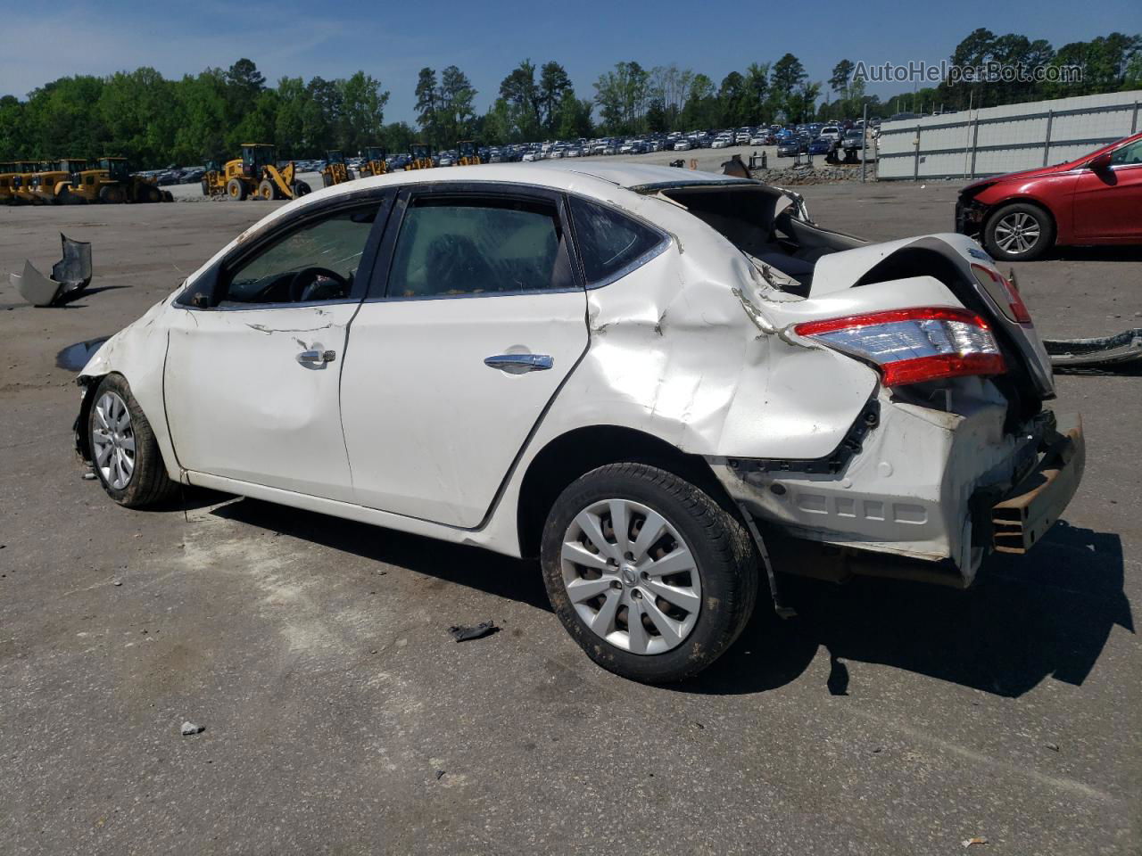 2014 Nissan Sentra S White vin: 3N1AB7AP9EL637033