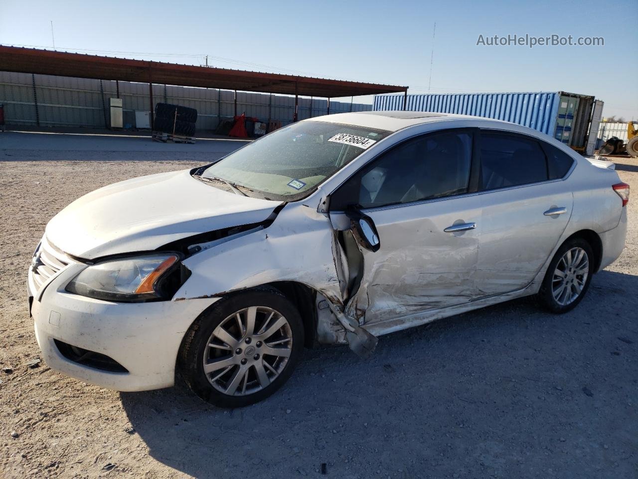 2014 Nissan Sentra S Белый vin: 3N1AB7AP9EL657590