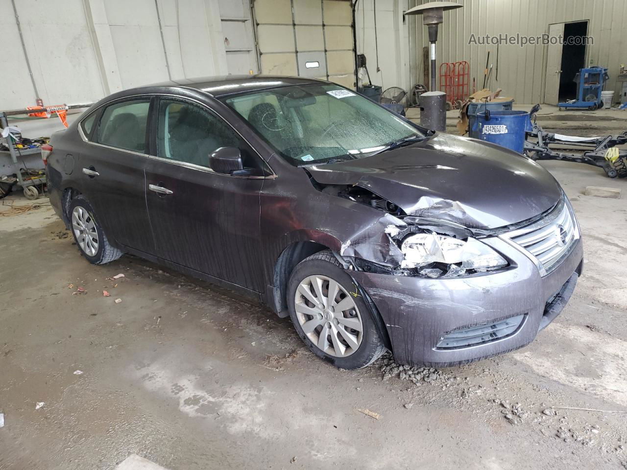 2014 Nissan Sentra S Серый vin: 3N1AB7AP9EL688905