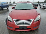 2014 Nissan Sentra S Red vin: 3N1AB7AP9EY287485