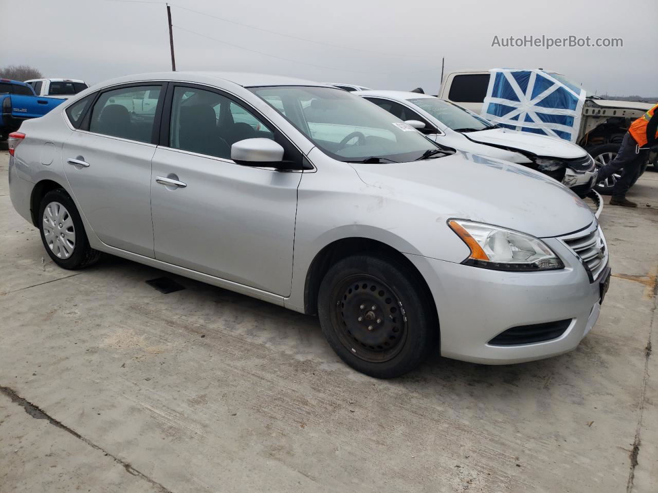 2014 Nissan Sentra S Silver vin: 3N1AB7AP9EY308660