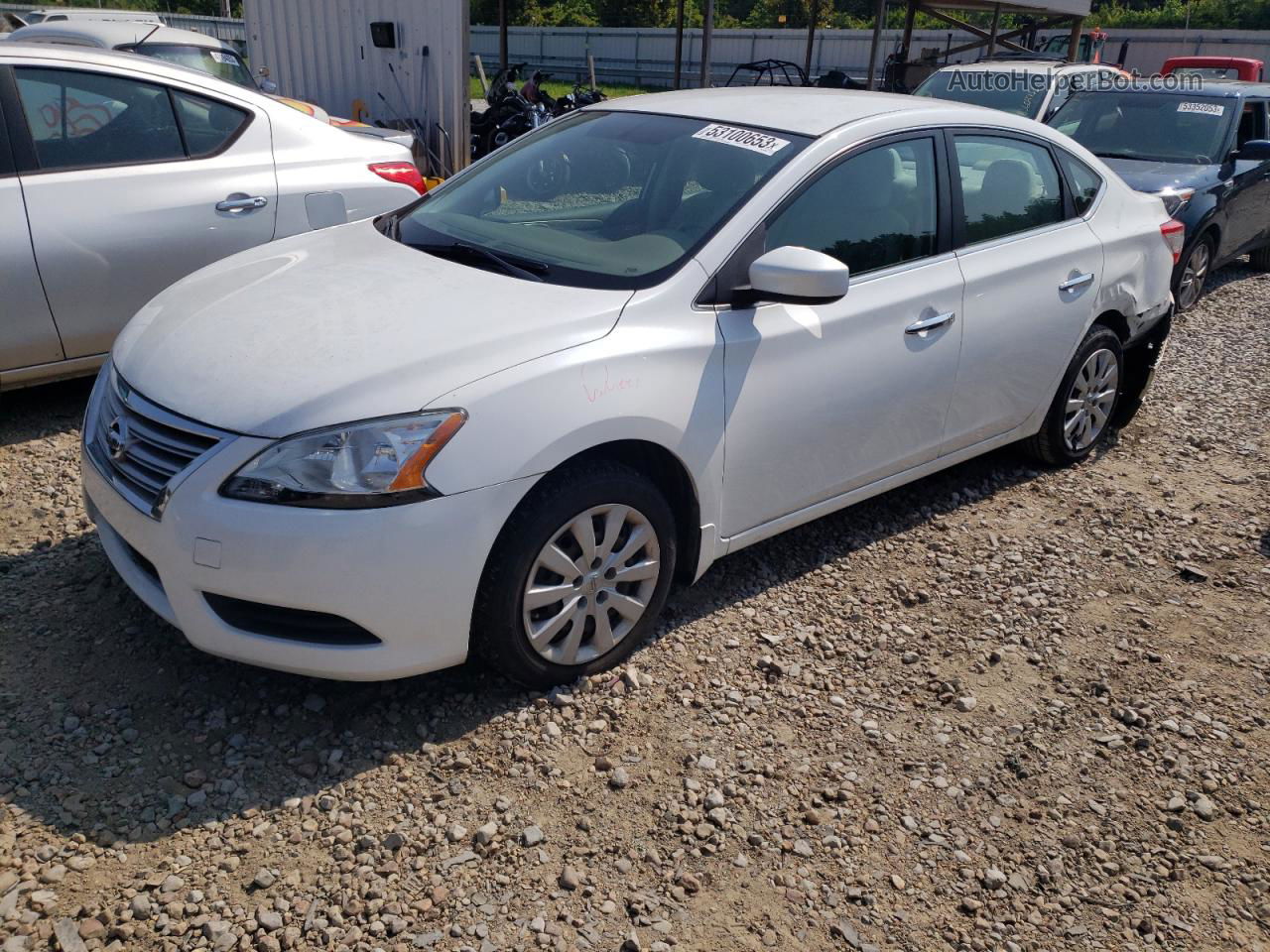 2014 Nissan Sentra S Белый vin: 3N1AB7AP9EY321568