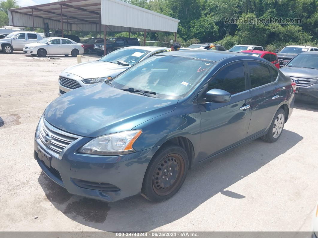 2015 Nissan Sentra Sv Синий vin: 3N1AB7AP9FY226901