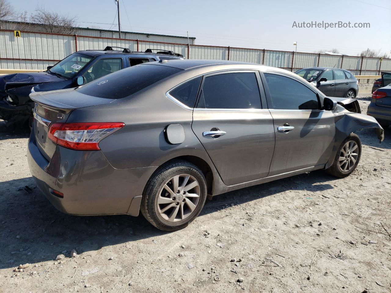 2015 Nissan Sentra S Серый vin: 3N1AB7AP9FY277637