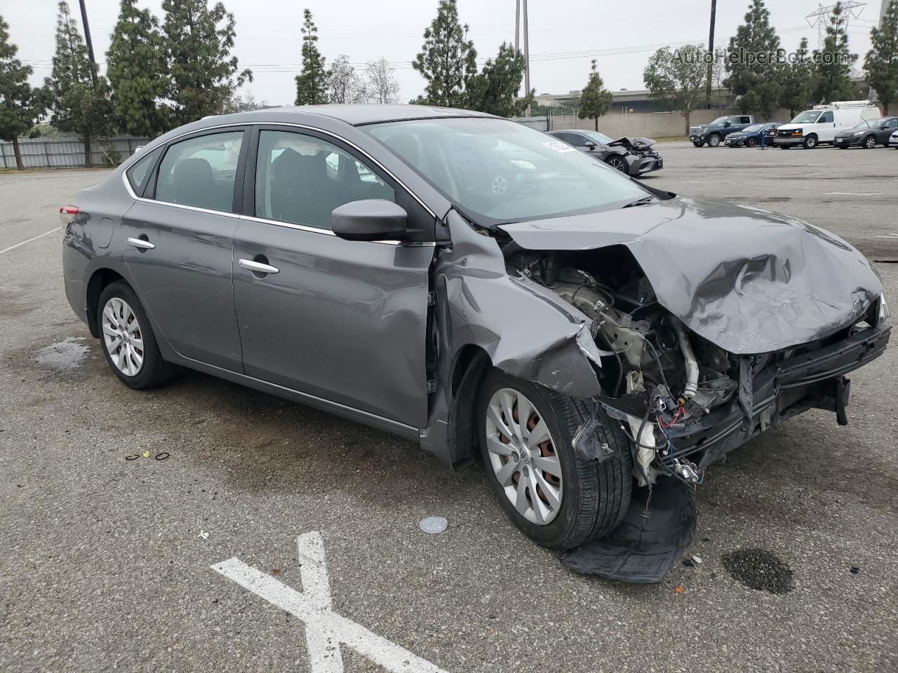 2015 Nissan Sentra S Серый vin: 3N1AB7AP9FY290629