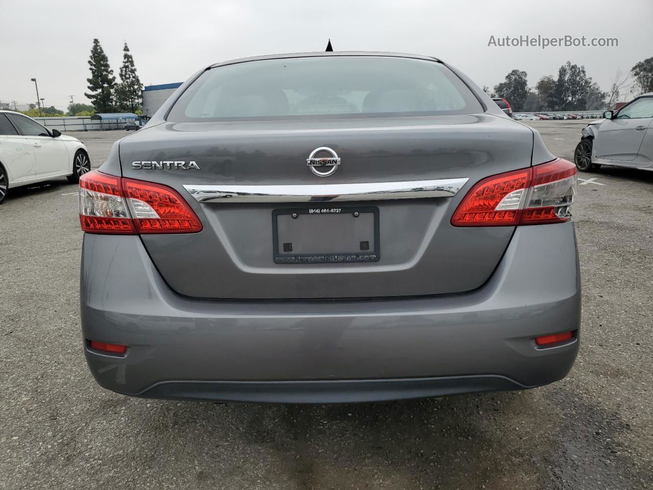 2015 Nissan Sentra S Серый vin: 3N1AB7AP9FY290629