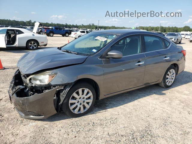 2016 Nissan Sentra S Серый vin: 3N1AB7AP9GL645281