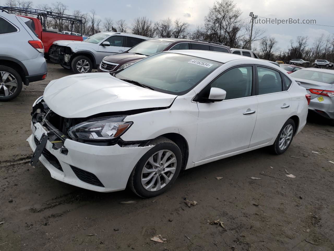 2018 Nissan Sentra S Белый vin: 3N1AB7AP9JL652397