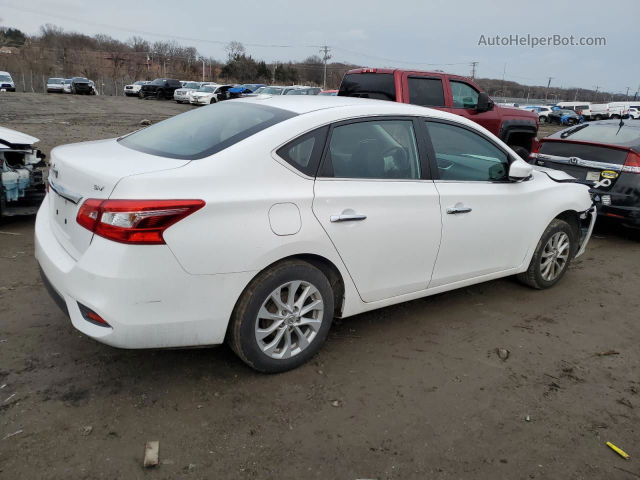 2018 Nissan Sentra S Белый vin: 3N1AB7AP9JL652397