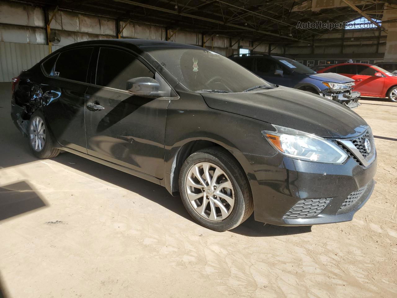 2018 Nissan Sentra S Черный vin: 3N1AB7AP9JL654926