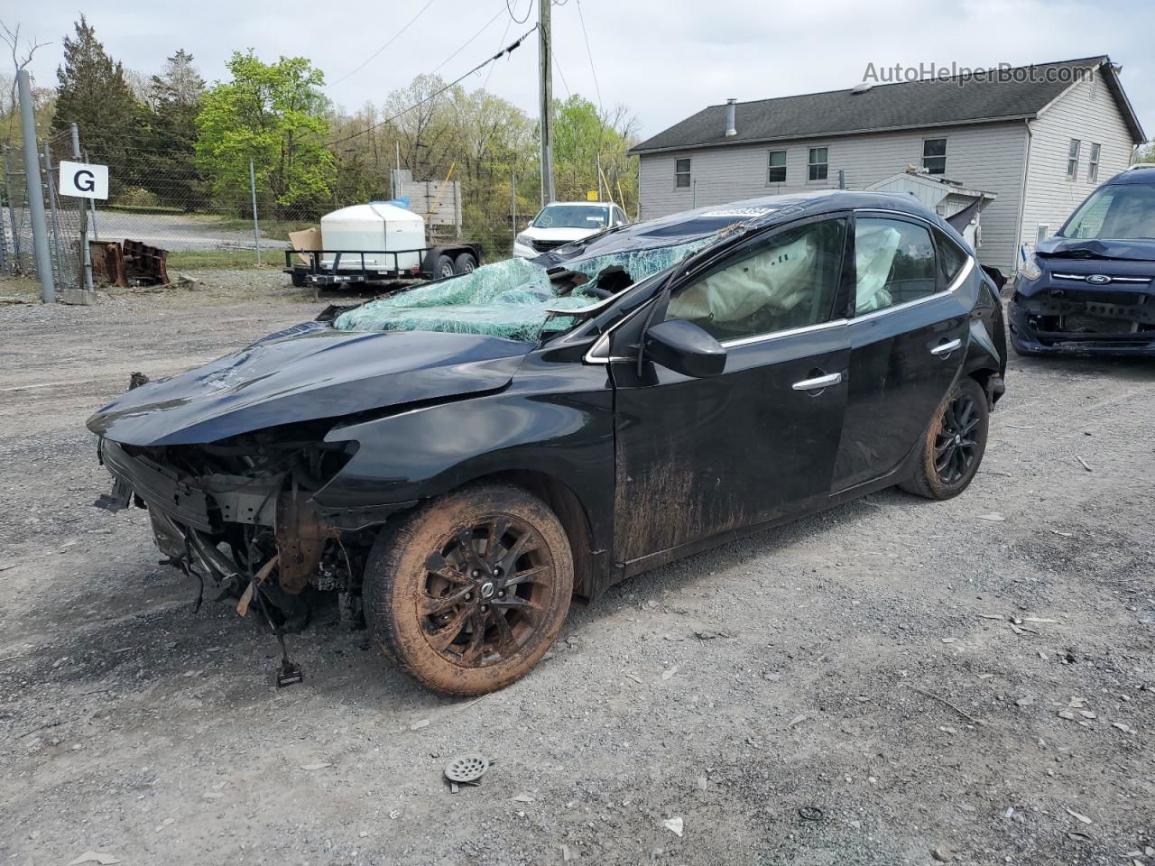 2018 Nissan Sentra S Черный vin: 3N1AB7AP9JY230990