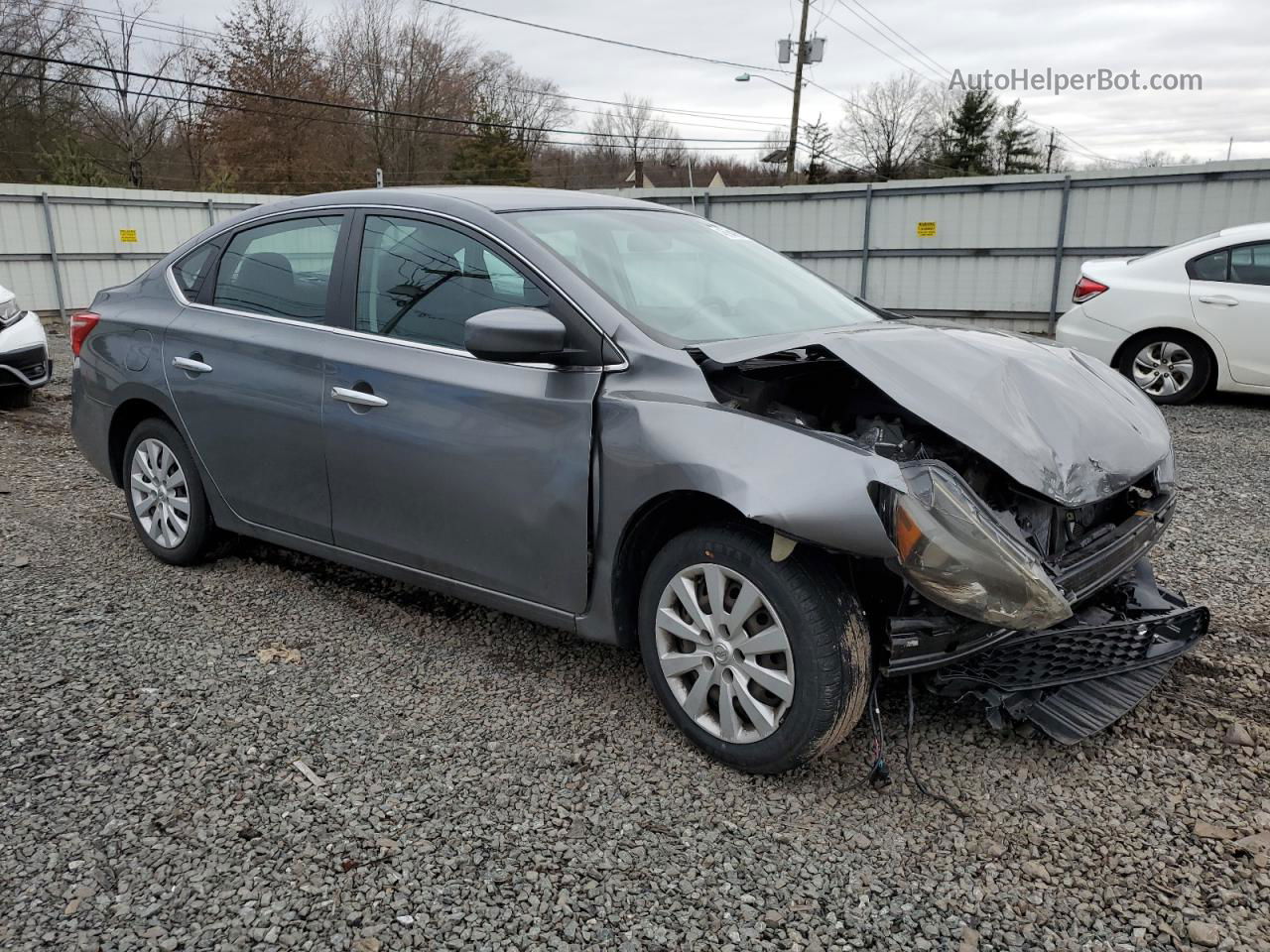 2018 Nissan Sentra S Серый vin: 3N1AB7AP9JY325078