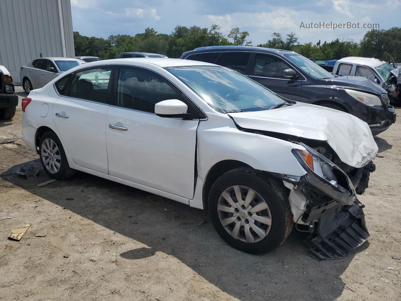 2018 Nissan Sentra S White vin: 3N1AB7AP9JY335528