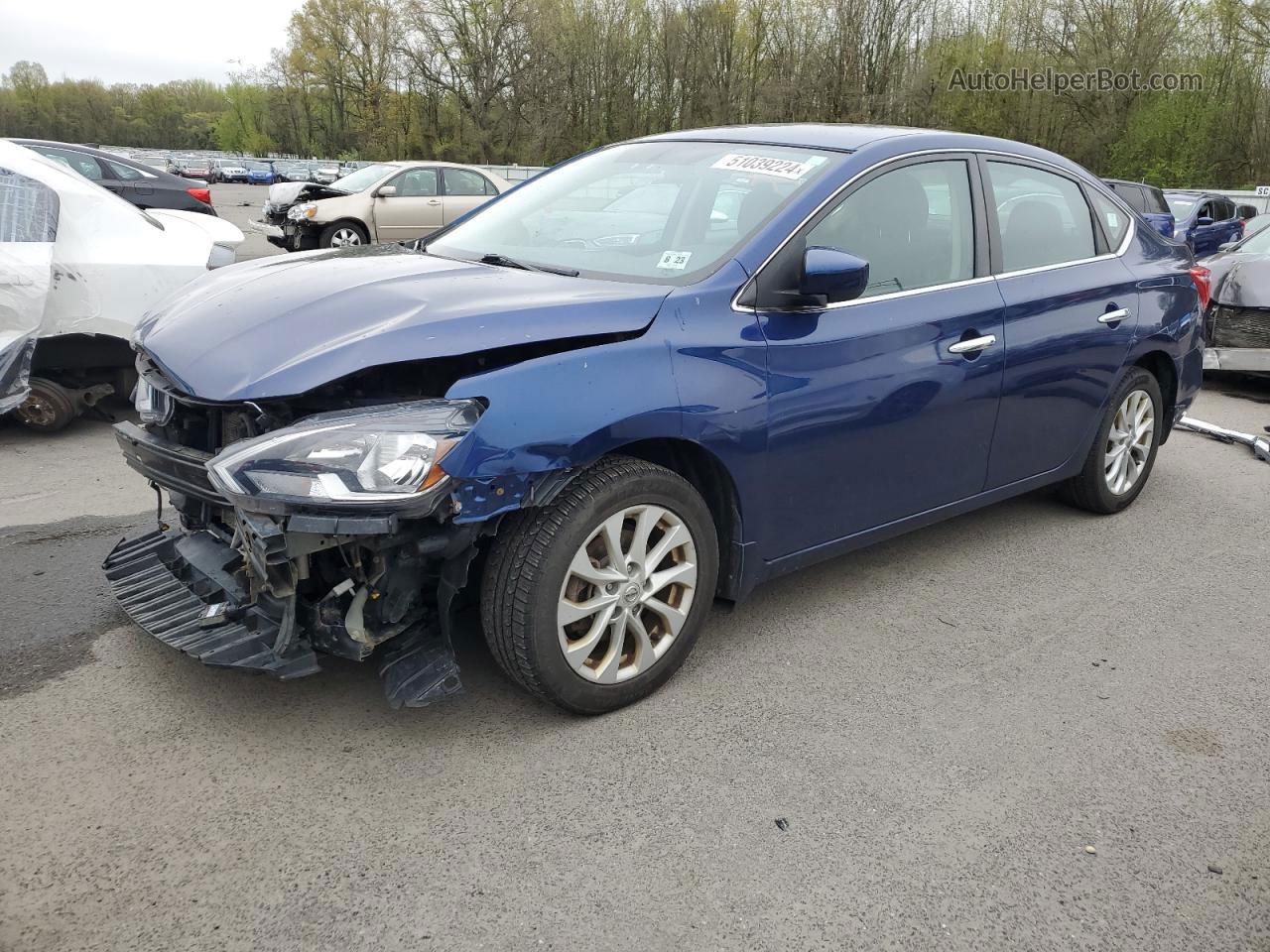 2018 Nissan Sentra S Blue vin: 3N1AB7AP9JY348117