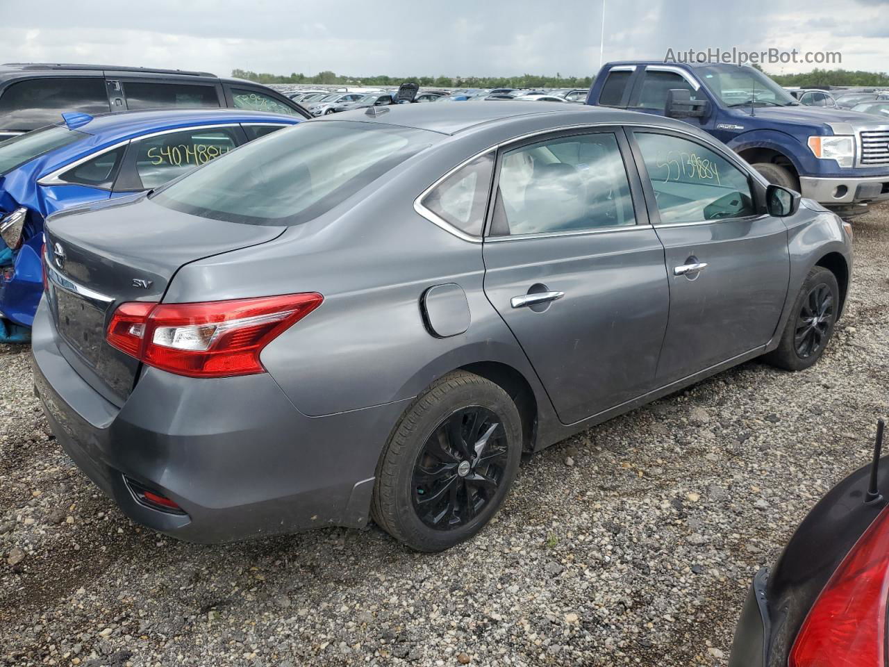 2019 Nissan Sentra S Серый vin: 3N1AB7AP9KL602746