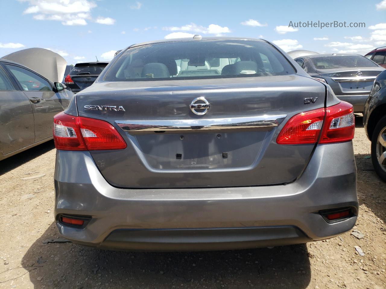 2019 Nissan Sentra S Серый vin: 3N1AB7AP9KL602746