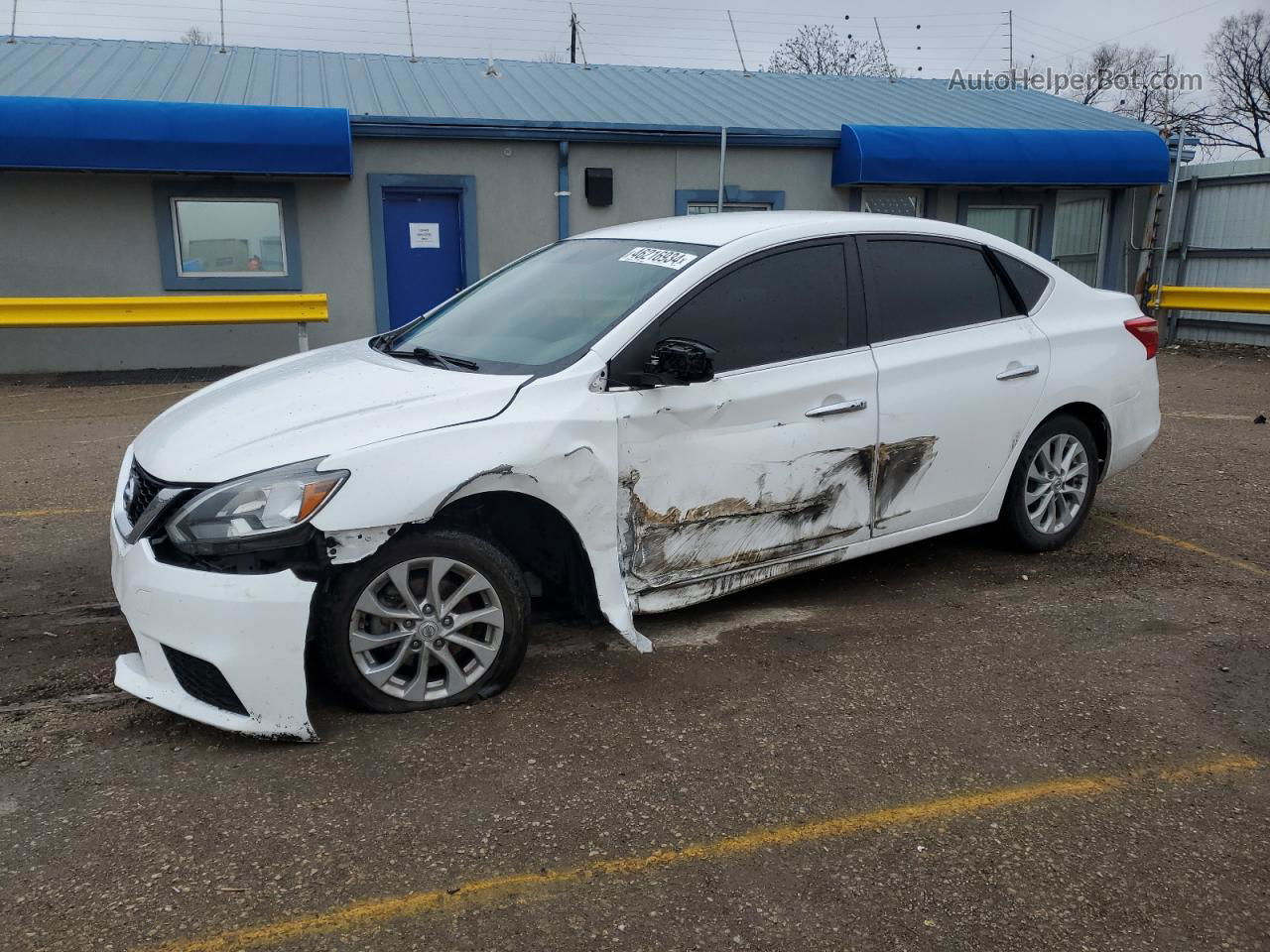 2019 Nissan Sentra S White vin: 3N1AB7AP9KL610376