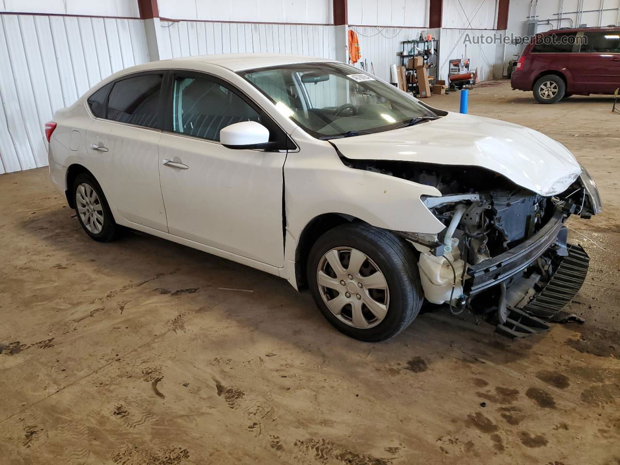 2019 Nissan Sentra S White vin: 3N1AB7AP9KY212782