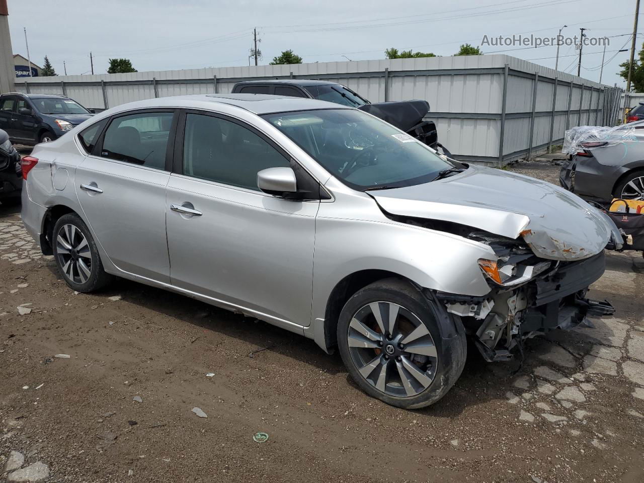 2019 Nissan Sentra S Серебряный vin: 3N1AB7AP9KY221336