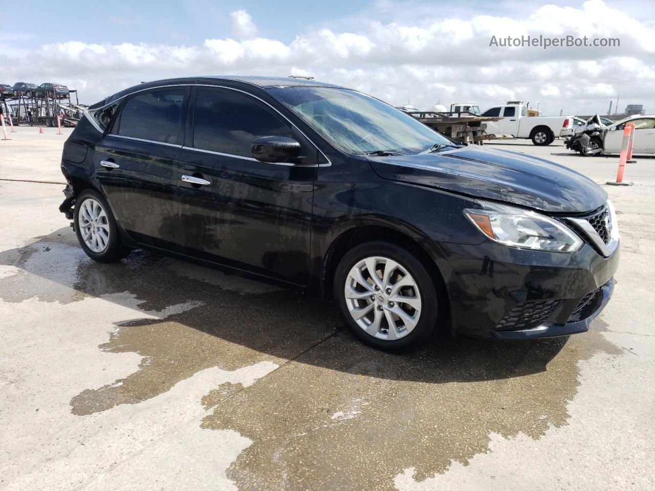 2019 Nissan Sentra S Черный vin: 3N1AB7AP9KY226116