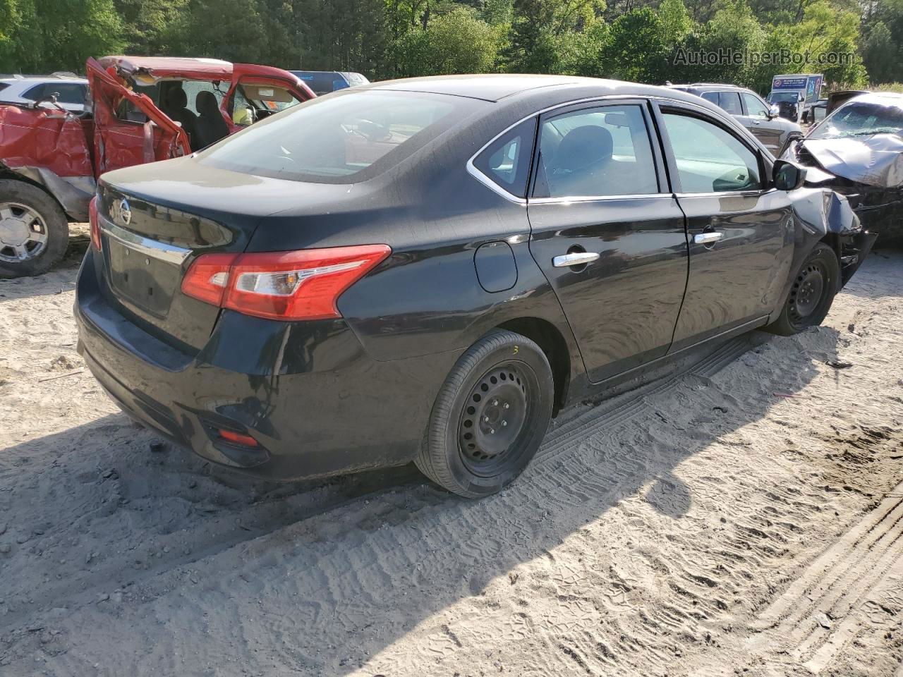 2019 Nissan Sentra S Черный vin: 3N1AB7AP9KY242199