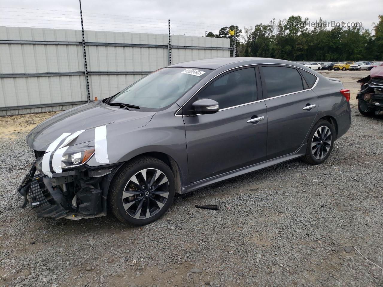 2019 Nissan Sentra S Серый vin: 3N1AB7AP9KY264302