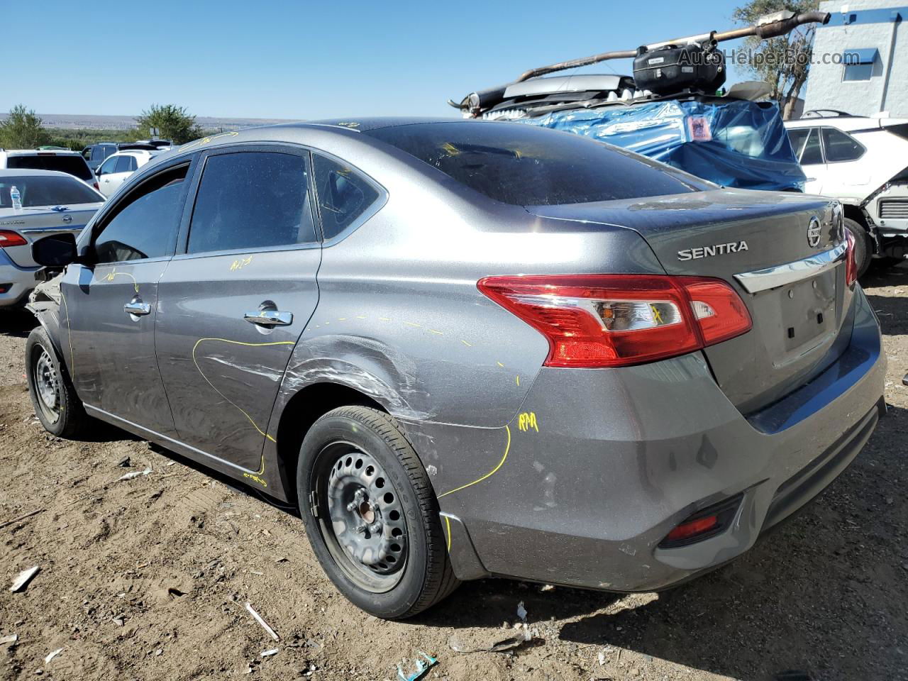 2019 Nissan Sentra S Серый vin: 3N1AB7AP9KY278300