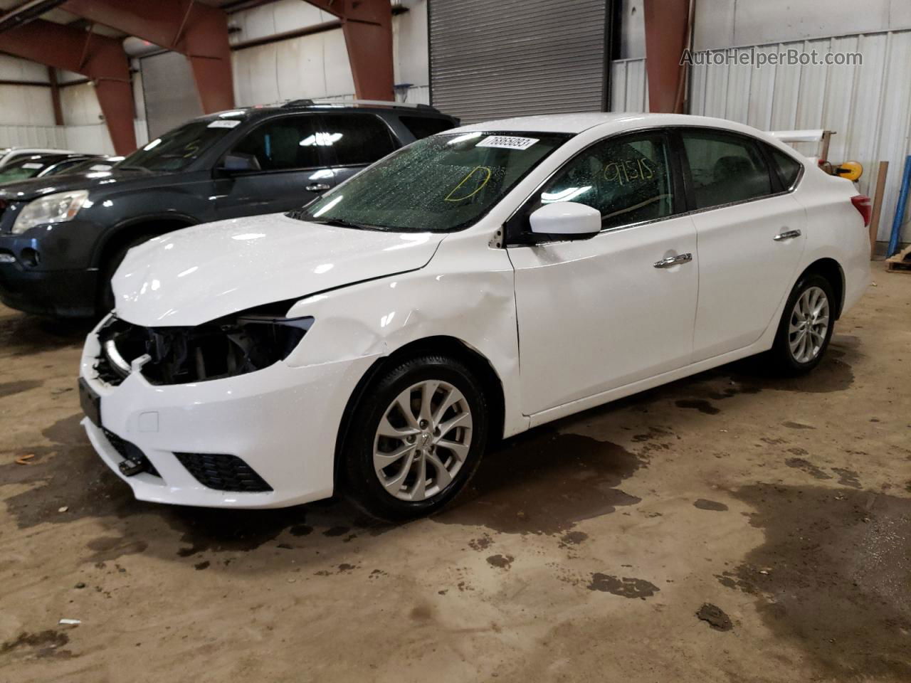 2019 Nissan Sentra S White vin: 3N1AB7AP9KY282900