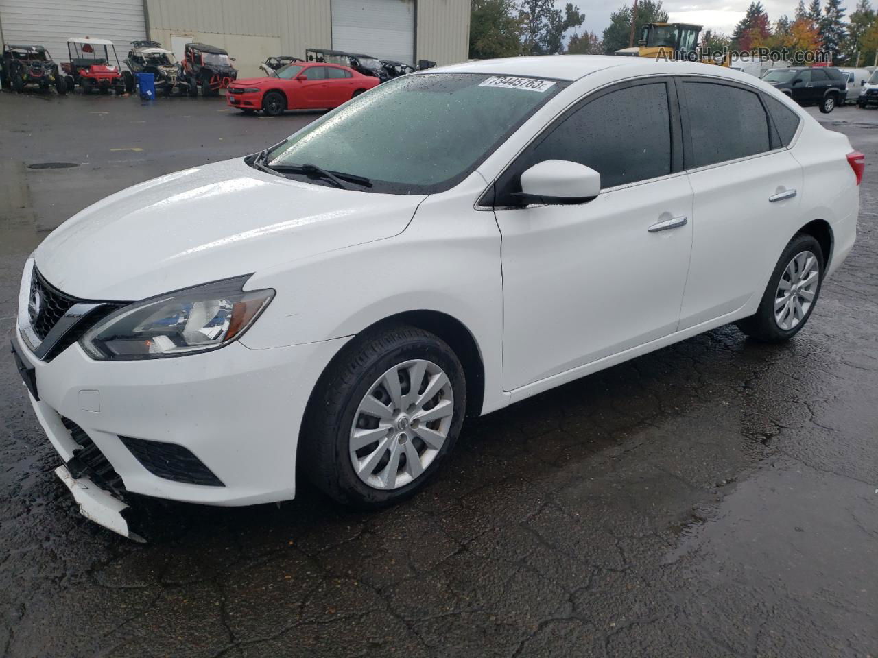 2019 Nissan Sentra S White vin: 3N1AB7AP9KY345641