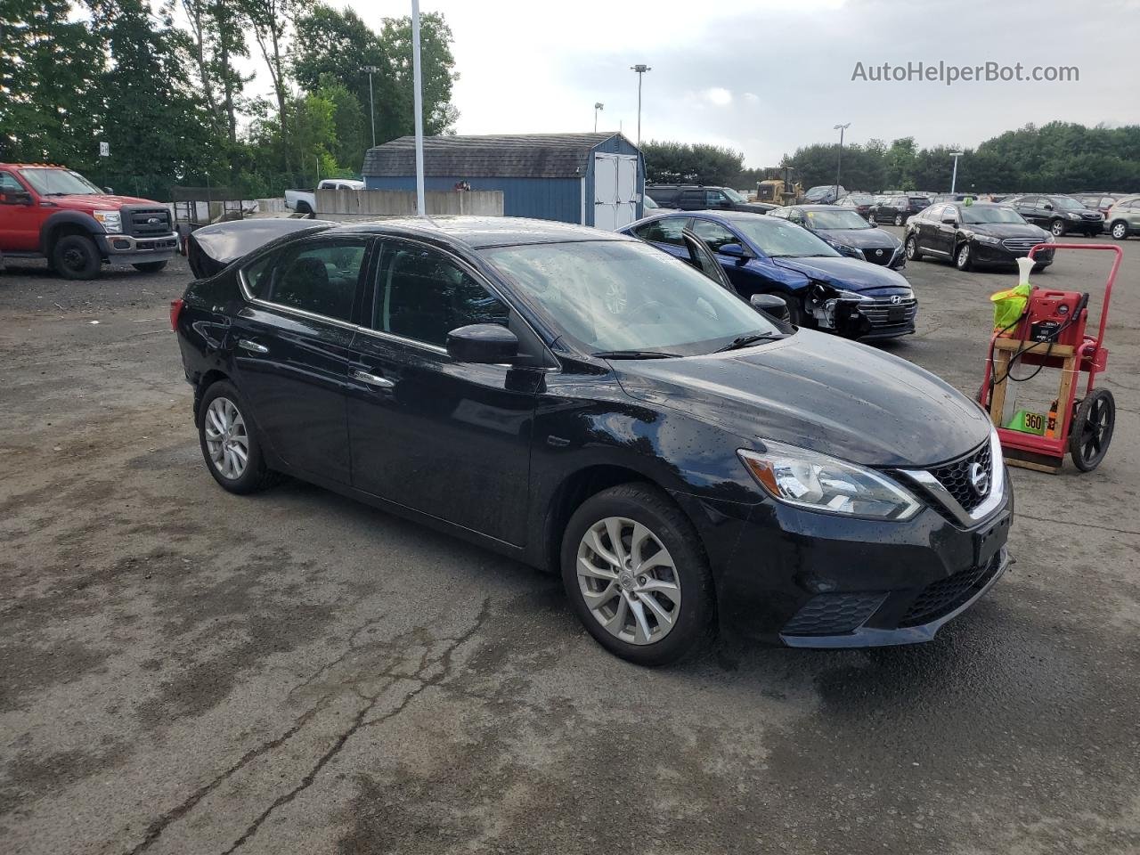 2019 Nissan Sentra S Черный vin: 3N1AB7AP9KY397660