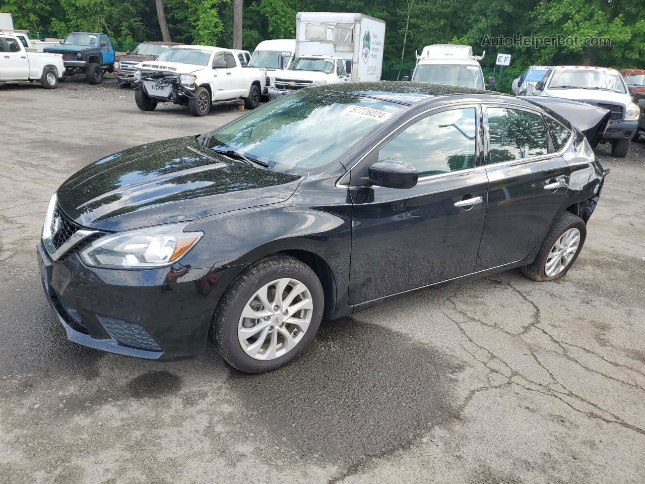 2019 Nissan Sentra S Черный vin: 3N1AB7AP9KY397660