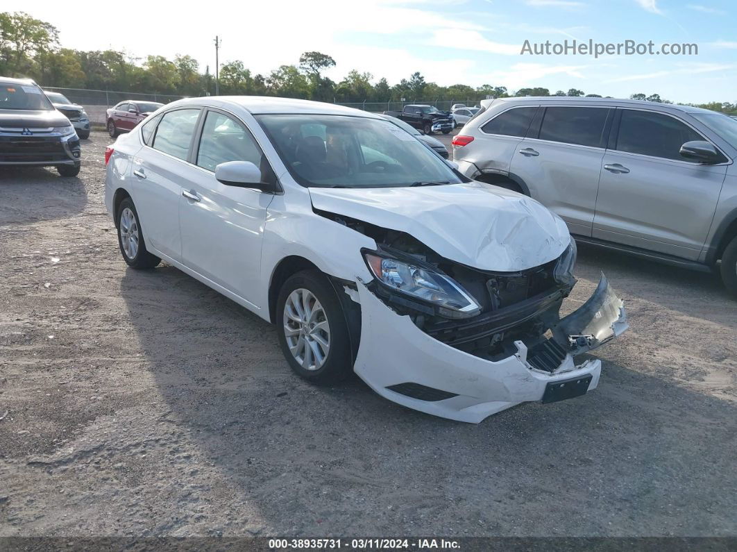 2019 Nissan Sentra Sv Белый vin: 3N1AB7AP9KY427823