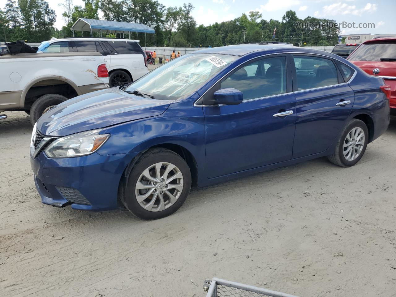 2019 Nissan Sentra S Синий vin: 3N1AB7AP9KY431340