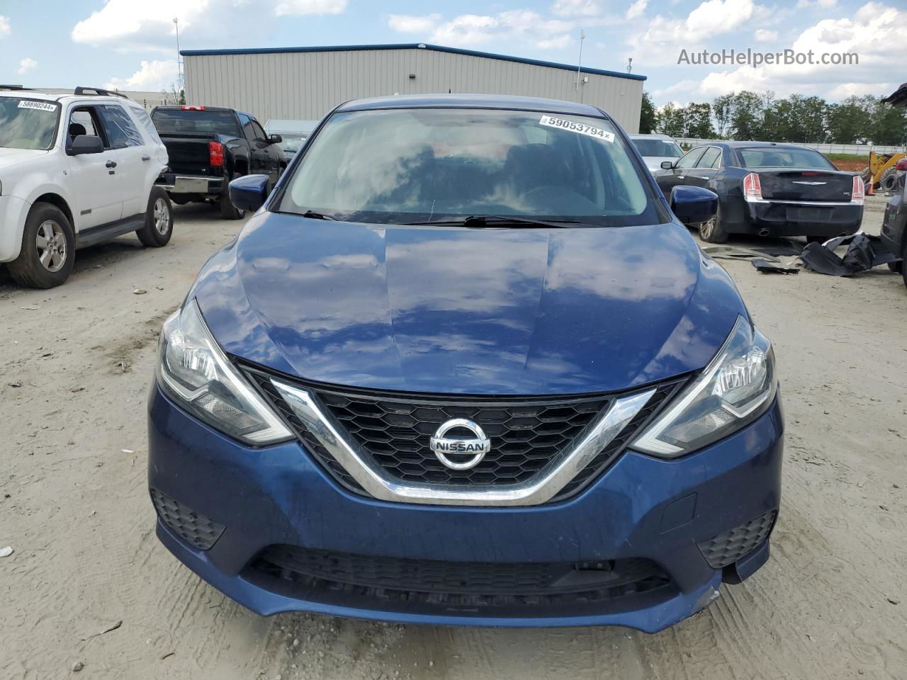 2019 Nissan Sentra S Синий vin: 3N1AB7AP9KY431340