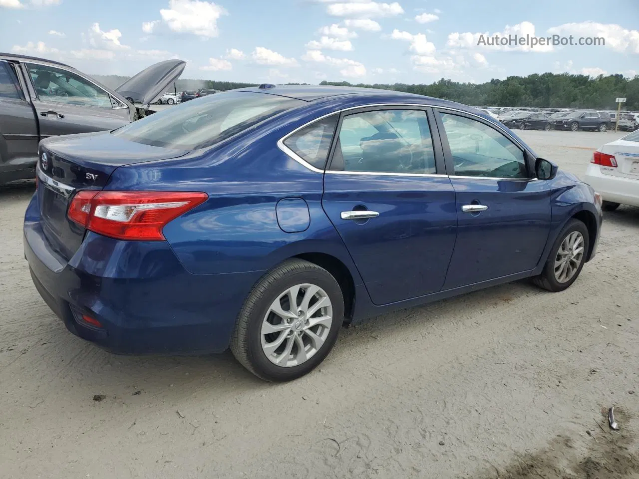 2019 Nissan Sentra S Синий vin: 3N1AB7AP9KY431340