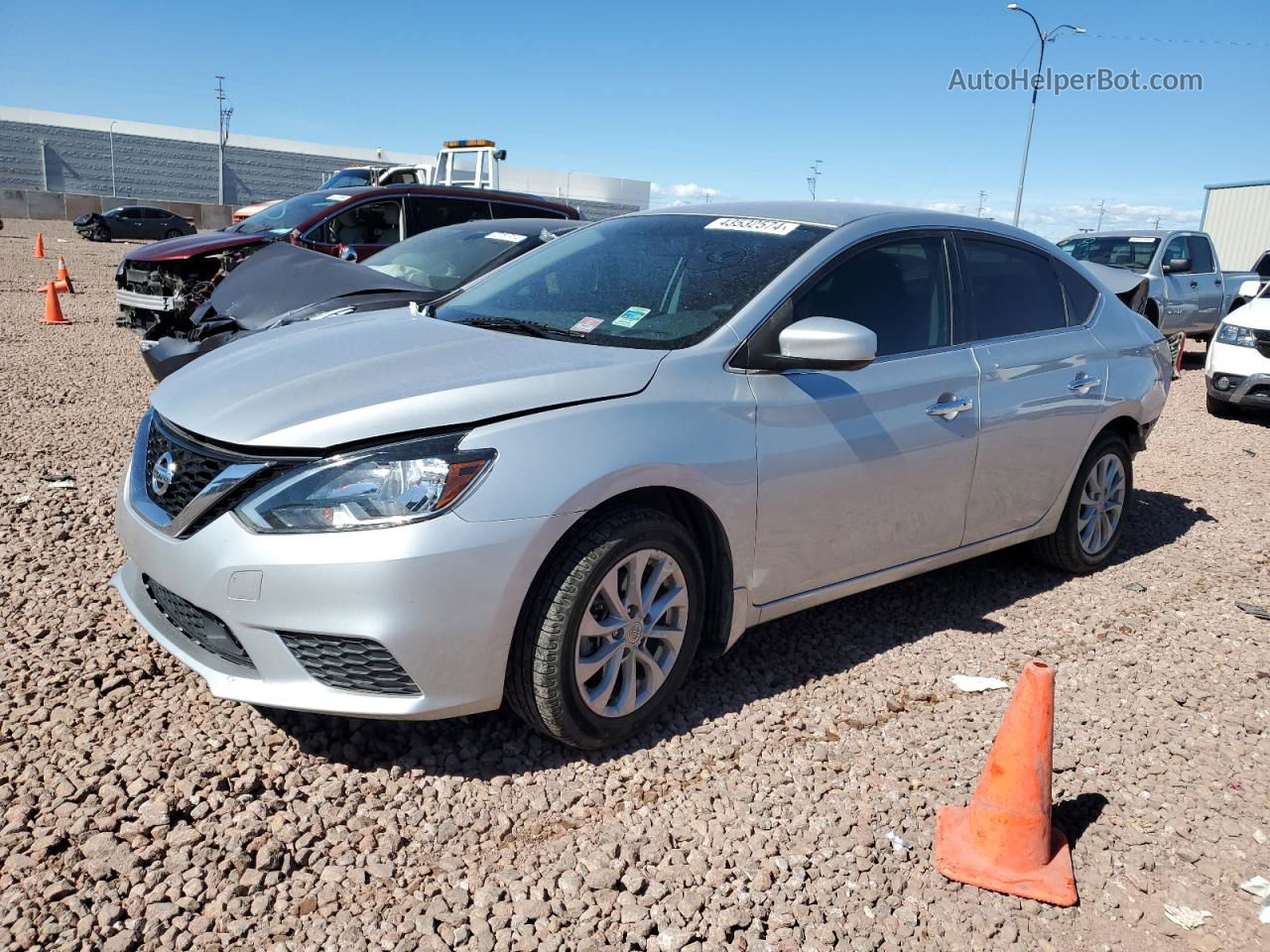 2019 Nissan Sentra S Silver vin: 3N1AB7AP9KY437977