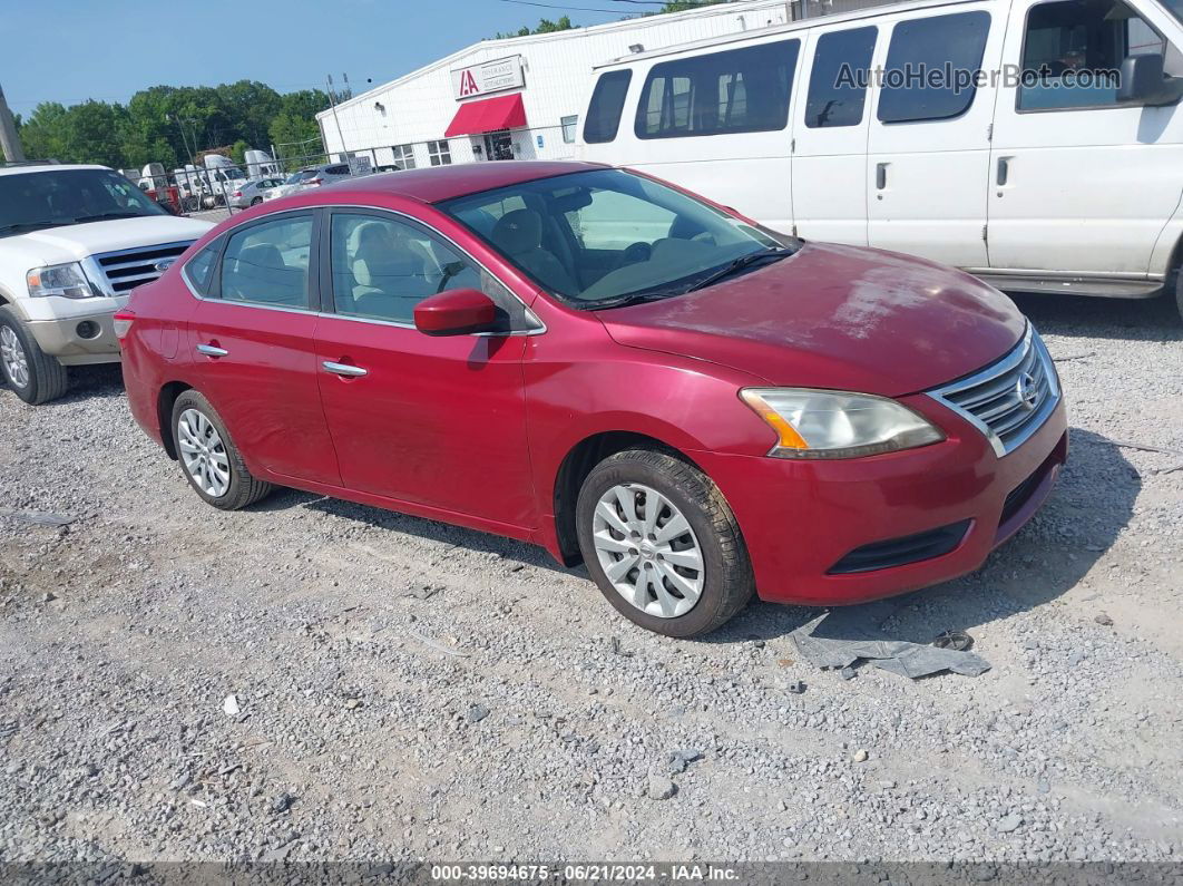 2014 Nissan Sentra Sv Красный vin: 3N1AB7APXEL611699