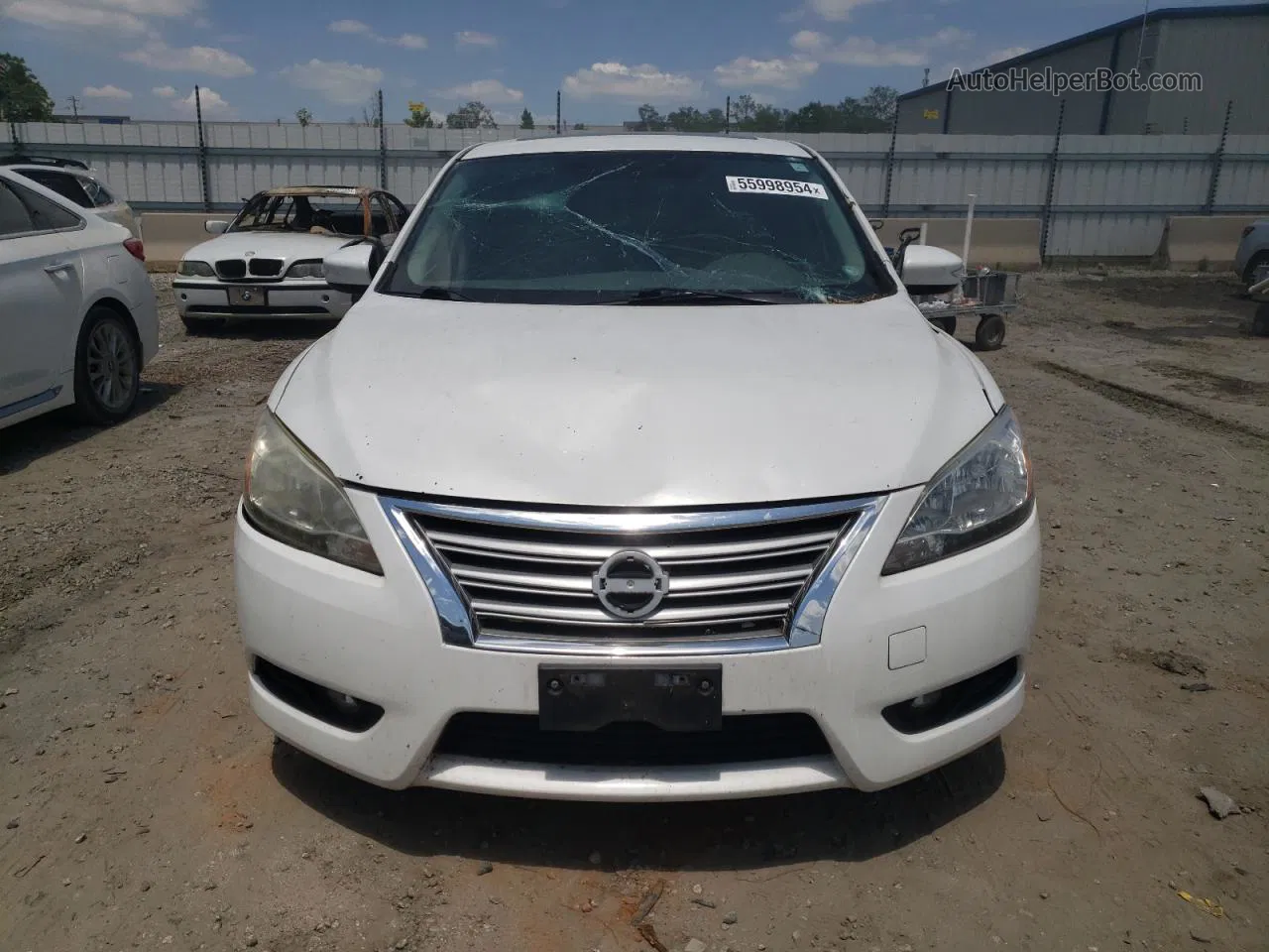 2014 Nissan Sentra S White vin: 3N1AB7APXEL612030